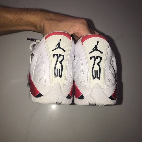 Air Jordan 14 Retro GS Candy Cane White Red - Picture 5 of 8